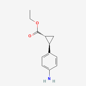 molecular formula C12H15NO2 B8496308 ethyl (1R,2R)-2-(4-aminophenyl)cyclopropanecarboxylate 