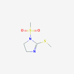 molecular formula C5H10N2O2S2 B8496314 1-(Methylsulphonyl)-2-(methylthio)-4,5-dihydro-1H-imidazole 