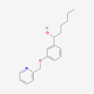 molecular formula C18H23NO2 B8496342 1-[3-(Pyridin-2-ylmethoxy)phenyl]-hexan-1-ol CAS No. 103119-29-5