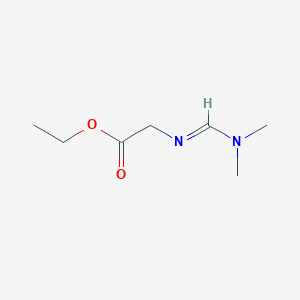 molecular formula C7H14N2O2 B8496394 Ethyl 2-(((dimethylamino)methylene)amino)acetate 