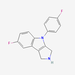 molecular formula C16H12F2N2 B8496497 7-Fluoro-4-(4-fluorophenyl)-1,2,3,4-tetrahydropyrrolo[3,4-b]indole CAS No. 58039-25-1