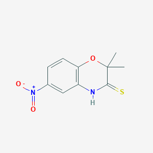 molecular formula C10H10N2O3S B8496511 2,2-dimethyl-6-nitro-2H-benzo[b][1,4]oxazine-3(4H)-thione 