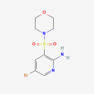 molecular formula C9H12BrN3O3S B8496539 5-Bromo-3-(4-morpholinylsulfonyl)-2-pyridinamine 
