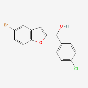 molecular formula C15H10BrClO2 B8496571 5-Bromo-alpha-(4-chlorophenyl)-2-benzofuranmethanol CAS No. 82278-56-6