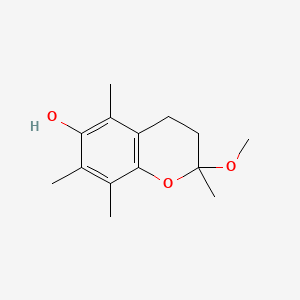 molecular formula C14H20O3 B8496588 2H-1-Benzopyran-6-ol, 3,4-dihydro-2-methoxy-2,5,7,8-tetramethyl- CAS No. 53209-24-8