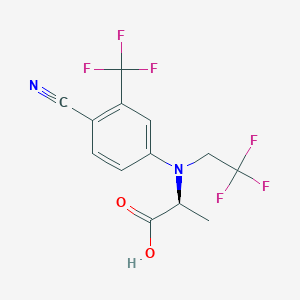 B8496640 N-[4-Cyano-3-(trifluoromethyl)phenyl]-N-(2,2,2-trifluoroethyl)-L-alanine CAS No. 864283-58-9