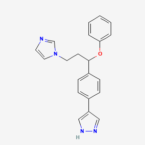 molecular formula C21H20N4O B8496674 4-[4-(3-Imidazol-1-yl-1-phenoxy-propyl)-phenyl]-1H-pyrazole CAS No. 857531-73-8