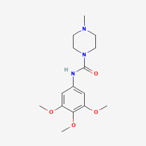 molecular formula C15H23N3O4 B8496681 1-Methyl-4-[N-(3,4,5-trimethoxyphenyl)-carbamoyl]piperazine 