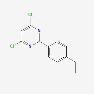 molecular formula C12H10Cl2N2 B8496709 4,6-Dichloro-2-(p-ethylphenyl)pyrimidine 