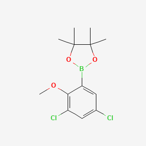 molecular formula C13H17BCl2O3 B8496731 2-(3,5-Dichloro-2-methoxyphenyl)-4,4,5,5-tetramethyl-1,3,2-dioxaborolane 