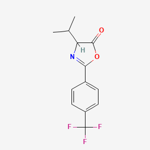 molecular formula C13H12F3NO2 B8496734 2-[4-(Trifluoromethyl)phenyl]-4-isopropyloxazole-5(4H)-one 