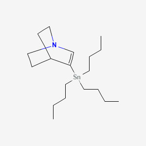 molecular formula C19H37NSn B8496830 3-(Tributylstannyl)-1-azabicyclo[2.2.2]oct-2-ene CAS No. 154183-72-9