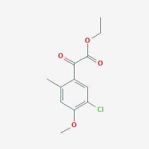 molecular formula C12H13ClO4 B8496832 Ethyl 2-(5-chloro-4-methoxy-2-methylphenyl)-2-oxoacetate 
