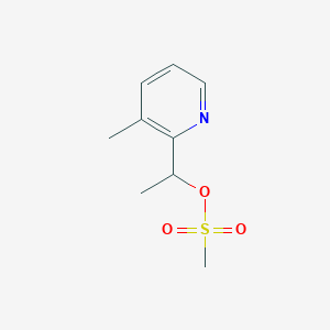 molecular formula C9H13NO3S B8496863 Methanesulfonic acid 1-(3-methyl-pyridin-2-yl)-ethyl ester 
