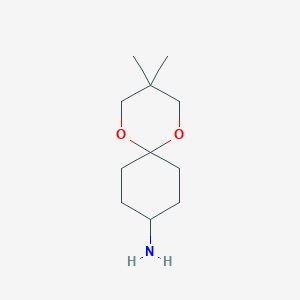 molecular formula C11H21NO2 B8496890 3,3-Dimethyl-1,5-dioxaspiro[5.5]undec-9-ylamine 