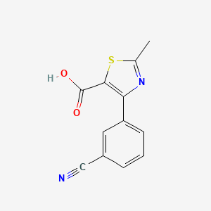molecular formula C12H8N2O2S B8496934 2-Methyl-4-(3-cyanophenyl)-5-carboxythiazole 