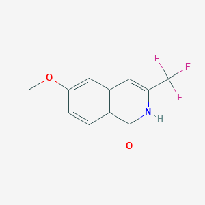 molecular formula C11H8F3NO2 B8497018 1(2H)-Isoquinolinone, 6-methoxy-3-(trifluoromethyl)- 