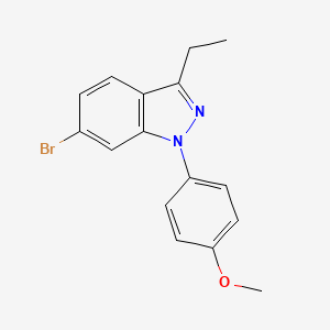 molecular formula C16H15BrN2O B8497070 1h-Indazole,6-bromo-3-ethyl-1-(4-methoxyphenyl)- 