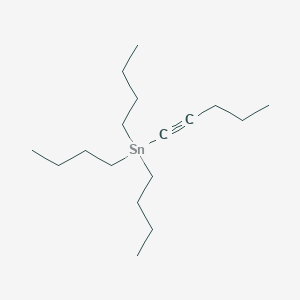 molecular formula C17H34Sn B8497103 Stannane, tributyl-1-pentynyl- CAS No. 86633-17-2