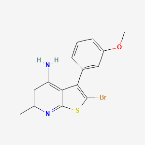 molecular formula C15H13BrN2OS B8497151 2-bromo-3-(3-methoxyphenyl)-6-methylthieno[2,3-b]pyridin-4-amine 