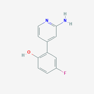 molecular formula C11H9FN2O B8497336 2-(2-Aminopyridin-4-yl)-4-fluorophenol 