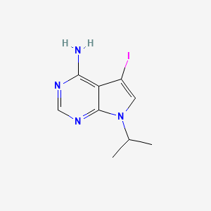 molecular formula C9H11IN4 B8497344 5-iodo-7-isopropyl-7H-pyrrolo[2,3-d]pyrimidin-4-amine 
