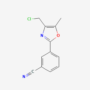 molecular formula C12H9ClN2O B8497400 3-(4-Chloromethyl-5-methyl-1,3-oxazol-2-yl)benzonitrile 
