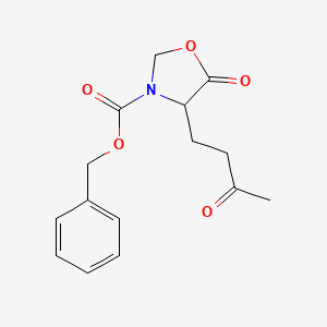 molecular formula C15H17NO5 B8497414 Benzyl 5-oxo-4-(3-oxobutyl)-1,3-oxazolidine-3-carboxylate 