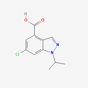 molecular formula C11H11ClN2O2 B8497437 6-chloro-1-(1-methylethyl)-1H-indazole-4-carboxylic acid 