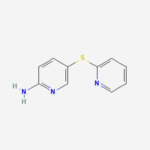 molecular formula C10H9N3S B8497490 2-Amino-5-(2-pyridylthio) pyridine 