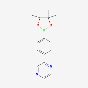 molecular formula C16H19BN2O2 B8497535 2-(4-(4,4,5,5-Tetramethyl-1,3,2-dioxaborolan-2-yl)phenyl)pyrazine CAS No. 1220526-75-9