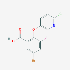 5-Bromo-2-(6-chloropyridin-3-yloxy)-3-fluorobenzoic acid