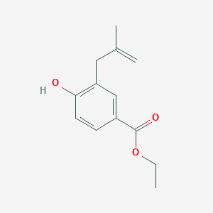 molecular formula C13H16O3 B8497720 Ethyl 4-hydroxy-3-(2-methylprop-2-en-1-yl)benzoate CAS No. 61074-58-6