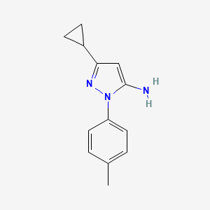 molecular formula C13H15N3 B8497784 3-Cyclopropyl-1-p-tolyl-1H-pyrazol-5-amine 