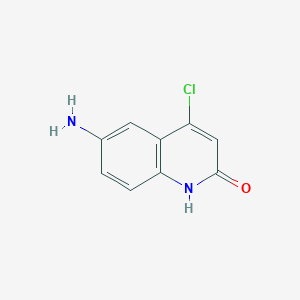molecular formula C9H7ClN2O B8497869 6-amino-4-chloroquinolin-2(1H)-one 
