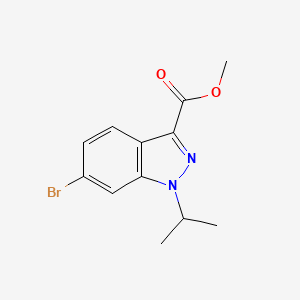 molecular formula C12H13BrN2O2 B8497892 1h-Indazole-3-carboxylic acid,6-bromo-1-(1-methylethyl)-,methyl ester 