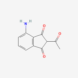 molecular formula C11H9NO3 B8497945 2-Acetyl-4-amino 1,3 indanedione 