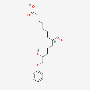 molecular formula C21H32O5 B8497974 8-Acetyl-12-hydroxy-13-phenoxytridecanoic acid CAS No. 63247-54-1