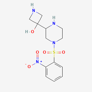 molecular formula C13H18N4O5S B8497991 3-{4-[(2-Nitrophenyl)sulfonyl]piperazin-2-yl}azetidin-3-ol 