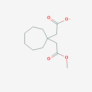 molecular formula C12H19O4- B8498010 [1-(2-Methoxy-2-oxoethyl)cycloheptyl]acetate CAS No. 60142-98-5