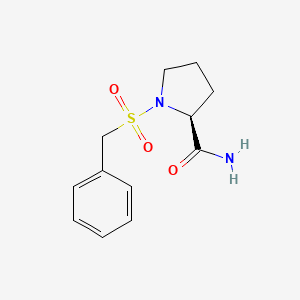 molecular formula C12H16N2O3S B8498046 (2S)-1-(phenylmethyl)sulfonyl-2-pyrrolidinecarboxamide 