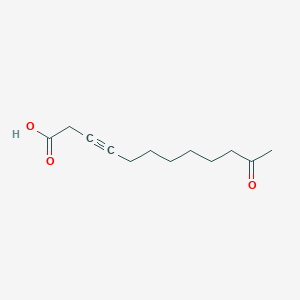 molecular formula C12H18O3 B8498101 11-Keto-3-dodecynoic acid 