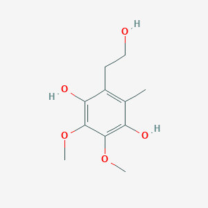 molecular formula C11H16O5 B8498140 6-(2-Hydroxyethyl)-2,3-dimethoxy-5-methylhydroquinone 