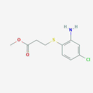 molecular formula C10H12ClNO2S B8498276 Methyl 3-((2-amino-4-chlorophenyl)thio)propanoate 