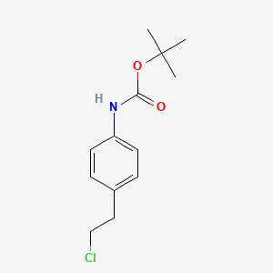 molecular formula C13H18ClNO2 B8498321 2-[4-(N-t-butoxycarbonylamino)phenyl]ethyl chloride 