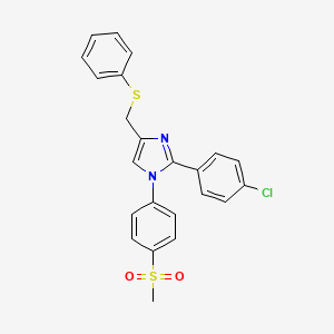 1h-Imidazole,2-(4-chlorophenyl)-1-[4-(methylsulfonyl)phenyl]-4-[(phenylthio)methyl]-