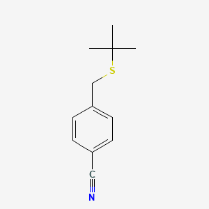 molecular formula C12H15NS B8498773 4-tert-Butylthiomethyl-benzonitrile 
