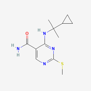 4-((2-Cyclopropylpropan-2-yl)amino)-2-(methylthio)pyrimidine-5-carboxamide