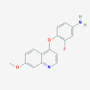molecular formula C16H13FN2O2 B8498857 3-Fluoro-4-(7-methoxyquinolin-4-yloxy)benzenamine CAS No. 913376-57-5