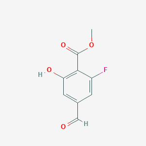 molecular formula C9H7FO4 B8498915 Methyl 2-fluoro-4-formyl-6-hydroxybenzoate 